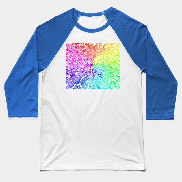 Liquid Rainbow Tie Dye Texture Baseball T-Shirt by saradaboru